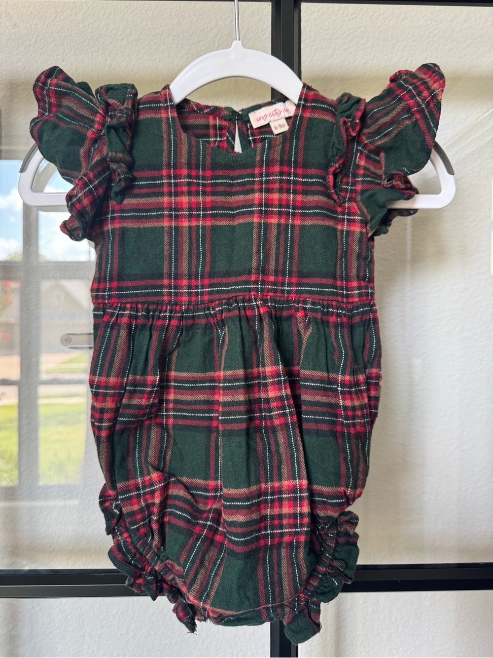 Baby Hatti Romper in Evergreen Plaid